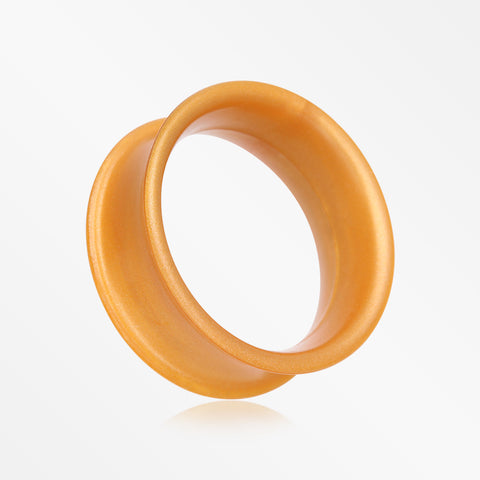 A Pair of Ultra Flexible Metallic Gold Silicone Double Flared Tunnel Plug