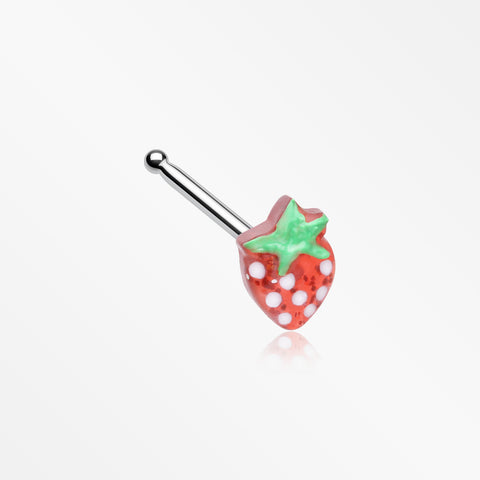 Very Berry Red Strawberry Nose Stud Ring