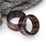 A Pair of Tiger Ebony Wood Double Flared Tunnel Plug