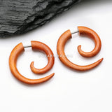 A Pair of Cang Wood Fake Spiral Hanger Earring