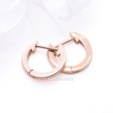 Detail View 1 of A Pair of Rose Gold Simple Huggie Hoop Steel Earring