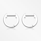 A Pair of Simple Huggie Hoop Steel Earring