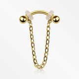 Golden Chained Basic Ball Curved Barbell