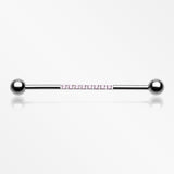 Sparkle Lined Gems Industrial Barbell-Pink