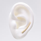 Detail View 1 of A Pair of Golden Modern Curve Essence Ear Climber Earring