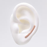 Detail View 1 of A Pair of Rose Gold Modern Curve Essence Ear Climber Earring
