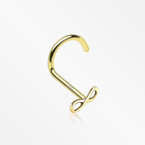 14 Karat Gold Infinity Icon Nose Screw Ring