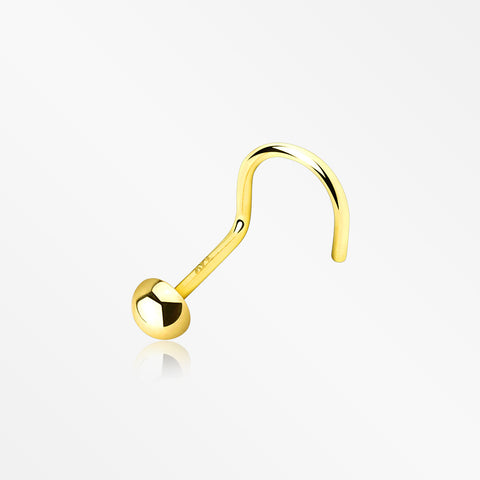 14 Karat Gold Solid Dome Top Nose Screw Ring