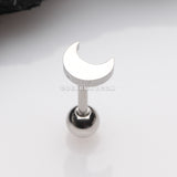 Flat Crescent Moon Top Cartilage Tragus Barbell Earring