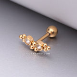 Golden Bali Beads Arch Sparkle Cartilage Tragus Barbell Stud-Clear Gem