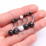 Detail View 2 of 5 Pcs of Assorted Color Pearlescent Luster Ball Belly Button Ring Package