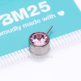 Detail View 3 of Implant Grade Titanium OneFit™ Threadless Bezel Set Sparkle Front Facing Part-Pink