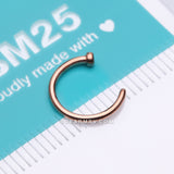Implant Grade Titanium PVD Rose Gold Basic Nose Hoop Ring
