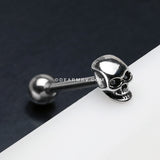 Apocalyptic Skull Steel Barbell Tongue Ring
