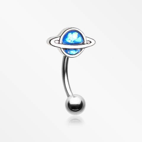 Blue Planet Opalescent Sparkle Curved Barbell-Blue