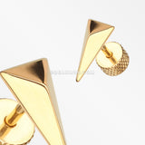 A Pair of Golden Triangle Force Steel Fake Plug Earring-Gold