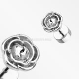 A Pair of Rose Blossom Steel Fake Plug Earring-Steel