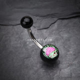 Zombie Cupcake Acrylic Logo Belly Button Ring-Pink/Fuchsia
