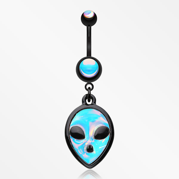 Blackline Iridescent Alien Belly Button Ring-Black