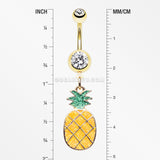 Golden Sweet Juicy Pineapple Belly Button Ring-Clear