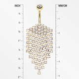 Shimmering Golden Array Belly Button Ring-Clear