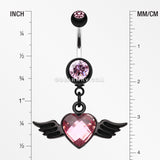 Dark Love Angel Belly Button Ring-Pink