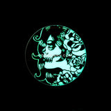 A Pair of Glow in the Dark Day of the Dead Girl Single Flared Ear Gauge Plug-Black