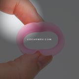 A Pair of Ultra Thin Flexible Silicone Ear Skin Double Flared Tunnel Plug-Pink