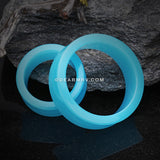 A Pair of Supersize Neon Colored UV Acrylic Double Flared Ear Gauge Tunnel Plug -Light Blue