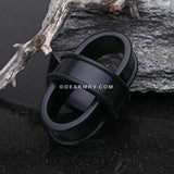 Detail View 7 of A Pair of Flexible Silicone Double Flared Ear Gauge Tunnel Plug-Black