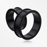 Detail View 5 of A Pair of Flexible Silicone Double Flared Ear Gauge Tunnel Plug-Black