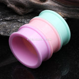 Detail View 6 of A Pair of Soft Pastel Silicone Double Flared Tunnel Plug-Pink