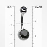 Implant Grade Titanium Internally Threaded Basic Belly Button Ring-Black