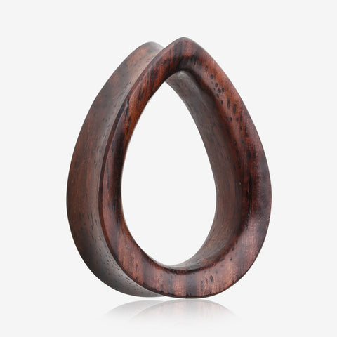 A Pair of Teardrop Rosewood Double Flared Tunnel Plug