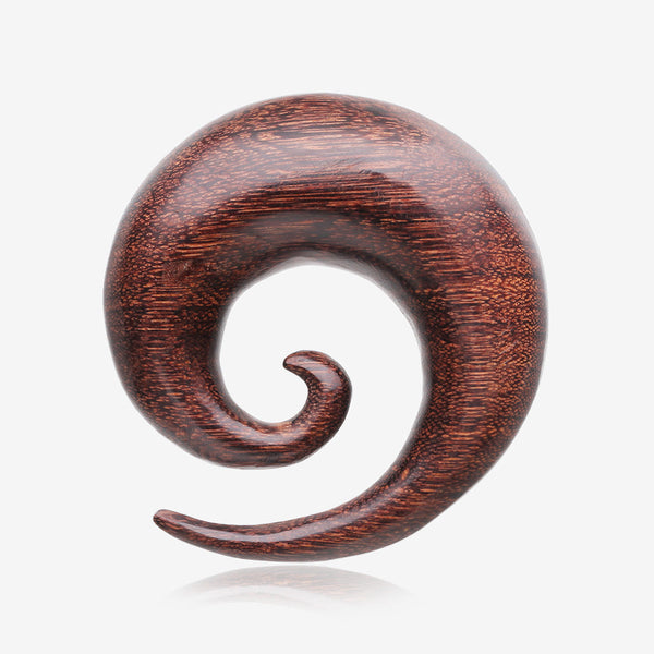 A Pair Of Dark Tamarind Wood Spiral Hanger Plug