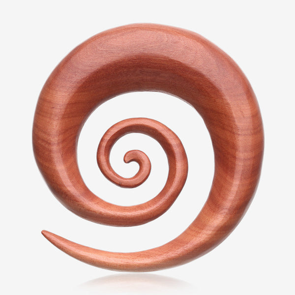 A Pair of Sabo Wood Super Spiral Hanger Plug-Orange/Brown