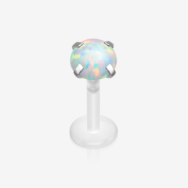 Fire Opal Sparkle Prong Bio-Flex Labret