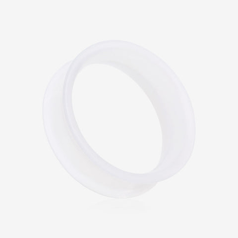 A Pair of Ultra Flexible Clear Silicone Double Flared Tunnel Plug