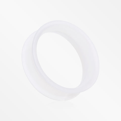 A Pair of Ultra Flexible Clear Silicone Double Flared Tunnel Plug