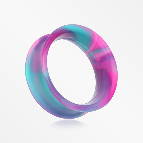 A Pair of Ultra Flexible Cosmic Flair Camo Silicone Double Flared Tunnel Plug