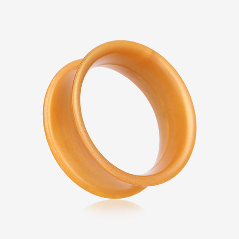 A Pair of Ultra Flexible Metallic Gold Silicone Double Flared Tunnel Plug