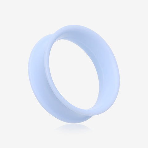 A Pair of Ultra Flexible Pastel Blue Silicone Double Flared Tunnel Plug