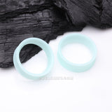 Detail View 1 of A Pair of Ultra Flexible Pastel Mint Silicone Double Flared Tunnel Plug
