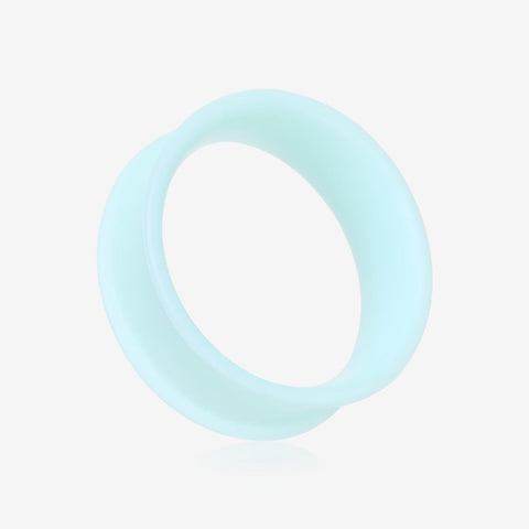 A Pair of Ultra Flexible Pastel Mint Silicone Double Flared Tunnel Plug