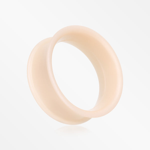 A Pair of Ultra Flexible Peach Silicone Double Flared Tunnel Plug