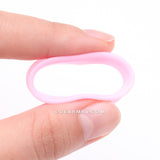 Detail View 3 of A Pair of Ultra Flexible Pastel Pink Silicone Double Flared Tunnel Plug