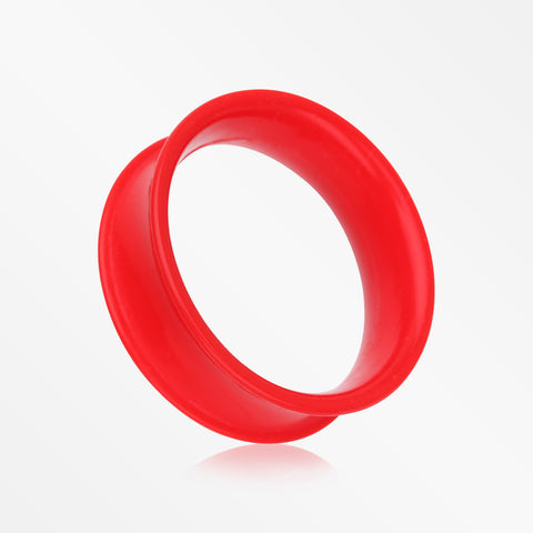 A Pair of Ultra Flexible Electro Red Silicone Double Flared Tunnel Plug