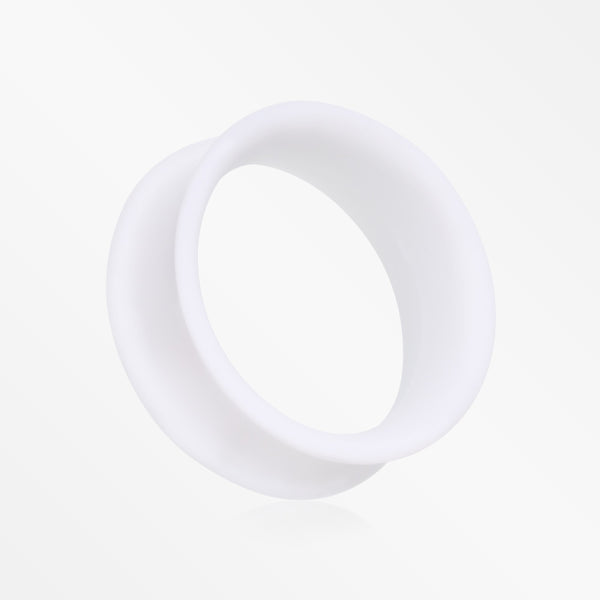 A Pair of Ultra Flexible White Silicone Double Flared Tunnel Plug