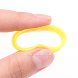 Detail View 3 of A Pair of Ultra Flexible Pastel Yellow Silicone Double Flared Tunnel Plug