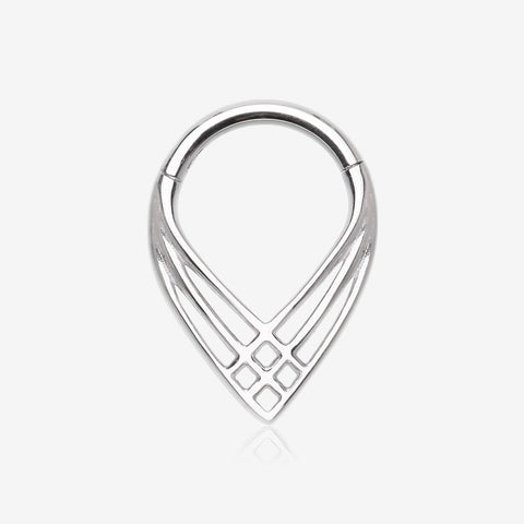 Triple Cross Weave Clicker Hoop Ring